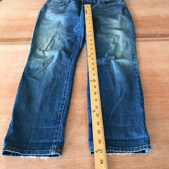 J Brand Cropped Ellis Jeans Women 30 Blue Mid Rise Medium Wash Stretch Preppy - Picture 4 of 13
